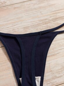 SHEIN 7packs Ribbed Knit Sexy G-String - Multicolor - View 3