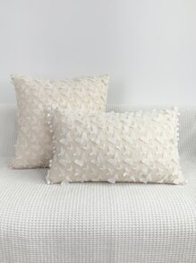 Emboidery Butterfly Cushion Cover Without Filler - Beige - View 1