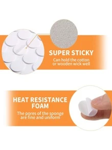 100入組雙面燭芯貼紙20mm可拆卸強力粘性燈芯支架適用於蠟燭DIY - 無色 - 查看 4