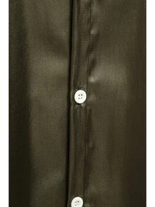 Manfinity Men High Low Hem Satin Shirt - Army Green - View 4