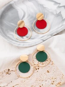 imoli 2pairs Round Drop Earrings - Multicolor - View 5