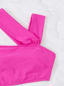 SHEIN Swim Bañador una pieza con abertura - Rosa Fucsia - Ver 5