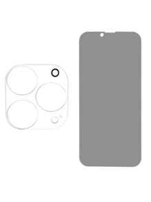2入組螢幕隱私保護膜和2入組鏡片膜適用於iphone - 無色 - 查看 2