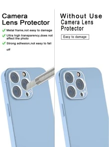 2入組螢幕隱私保護膜和2入組鏡片膜適用於iphone - 無色 - 查看 4