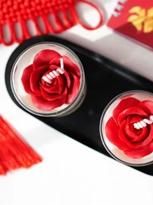 1 khuôn nến silicon hình hoa, khuôn nến silicon hình hoa màu hồng dùng để tự làm - Hồng - Xem 3