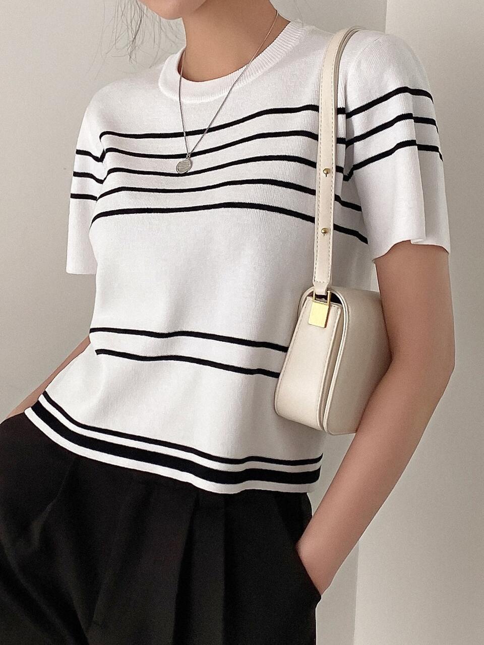 Striped Pattern Knit Top