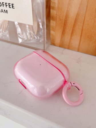 1 st. transparent skyddsfodral + ringspänne fallsäkra hörlursfodral kompatibelt med Apple 1/2/3/4, Pro, Pro 2:a generationens Bluetooth-hörlurar