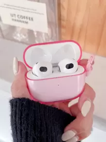 1 Stück Multi-Farbiger transparenter + kreisförmiger Ring Fall-Resistant Ohrschalen Hülle kompatibel mit AirPods 1/2/3/4/Pro/Pro 2. Generation Bluetooth Kopfhörer Schutzhülle