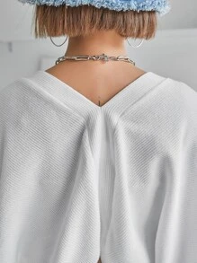 tay cánh Mở Mặt trước Áo - trắng - Xem 7