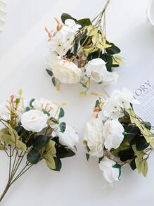 1/3 Stück künstliche Pfingstrosen Blumen, 6-Kopf Seide Hortensie Hibiskus Rose Bouquet für Hochzeitsdekoration, Brautstrauß Material DIY Kranz Vase für Zuhause, Außengarten Dekoration, Valentinstag Geschenk, Neujahrsdekoration, Valentinstag, Geschenk