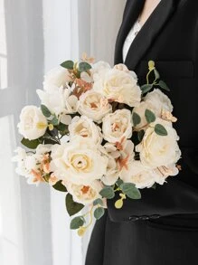 1/3 Stück künstliche Pfingstrosen Blumen, 6-Kopf Seide Hortensie Hibiskus Rose Bouquet für Hochzeitsdekoration, Brautstrauß Material DIY Kranz Vase für Zuhause, Außengarten Dekoration, Valentinstag Geschenk, Neujahrsdekoration, Valentinstag, Geschenk