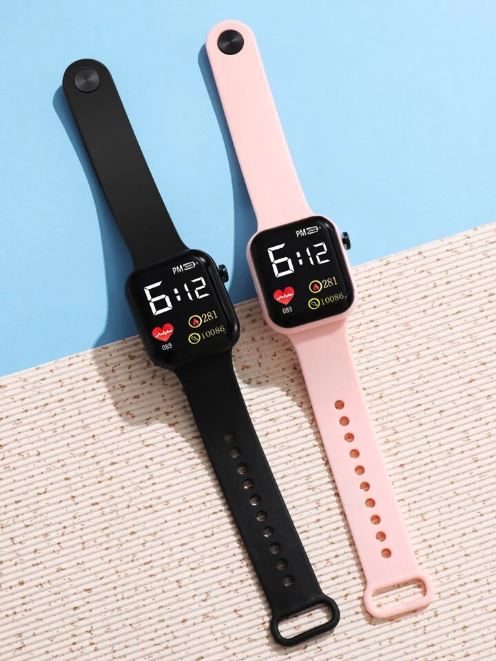 2pcs 30M Water Resistant Electronic Watch SHEIN