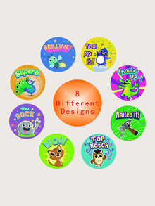 1卷卡通圖案貼紙 - 彩色 - 查看 3