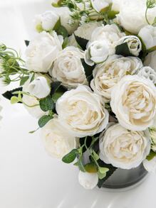 1 Pieza Flores De Penoy Artificiales Ramillete De Brotes De Rosas De Té De Seda Para Diy De Decoración De Bodas, Material Para Navidad, Accesorios Para Decoración De Muñequera De Novia, Decoración De Coche De Bodas, Decoración De Arco De Dintel, Decoración De Hogar, Comedor, Dormitorio, Decoración De Jarrón, Material De Decoración De Fiesta De Cumpleaños, Regalos De San Valentín Y Año Nuevo - Multicolor - Ver 3