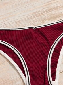 Women's Multicolor Print High Stretch Bikini Panties With Contrast Binding - Multicolor - View 5