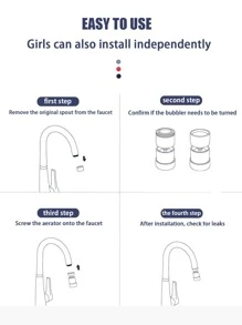 Đèn vòi LED, đèn nhấp nháy nhiều màu, không cần pin, sử dụng kép cho nhà bếp và phòng tắm, vòi chậu rửa kiểu bong bóng đổi màu, đồ trang trí nhà dùng nước, hoàn hảo cho quán bar - Nhiều màu - Xem 4