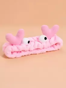 1/3 件可爱毛绒螃蟹头带，洁面/化妆头带，浴室使用家居浴室装饰秋季装饰返校 - 粉色 - 查看 2