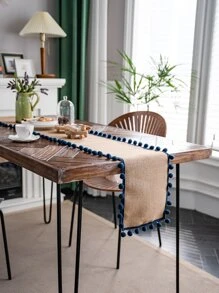 Pom Pom Decor Table Runner - Multicolor - View 1