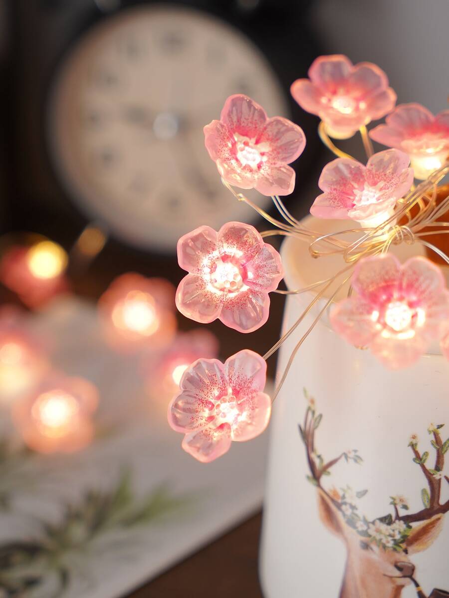 1pc 10 Led 1m Flower String Light, Creative Flower Bulb String Light