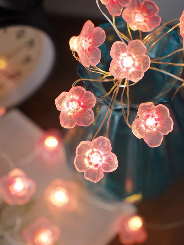 1pc 10 Led 1m Flower String Light, Creative Flower Bulb String Light