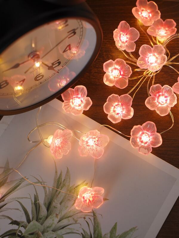 1pc 10 Led 1m Flower String Light, Creative Flower Bulb String Light