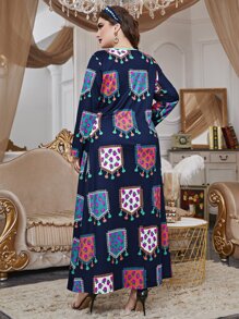 Al Najma 大碼印花織帶拼接長連衣裙 - 彩色 - 查看 2