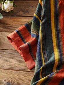 Mulvari Áo sơ mi Plus Size Sọc Giải trí - Nhiều màu - Xem 4