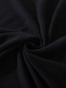 SHEIN EZwear Letter Graphic Tee - Black - View 4