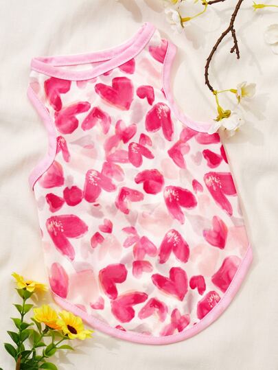 情人節1入組心形印花寵物背心