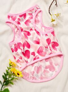 Valentine's Day 1pc Heart Print Pet Tank - Multicolor - View 3