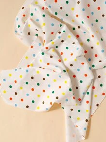 1pc Baby Polka Dot Swaddling Blanket & 1pc Hat - Multicolor - View 6