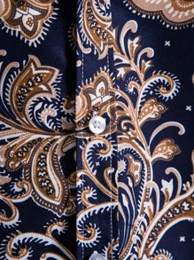 Manfinity RSRT Nam In hoa Paisley Nút Lên Áo sơ mi - Nhiều màu - Xem 6