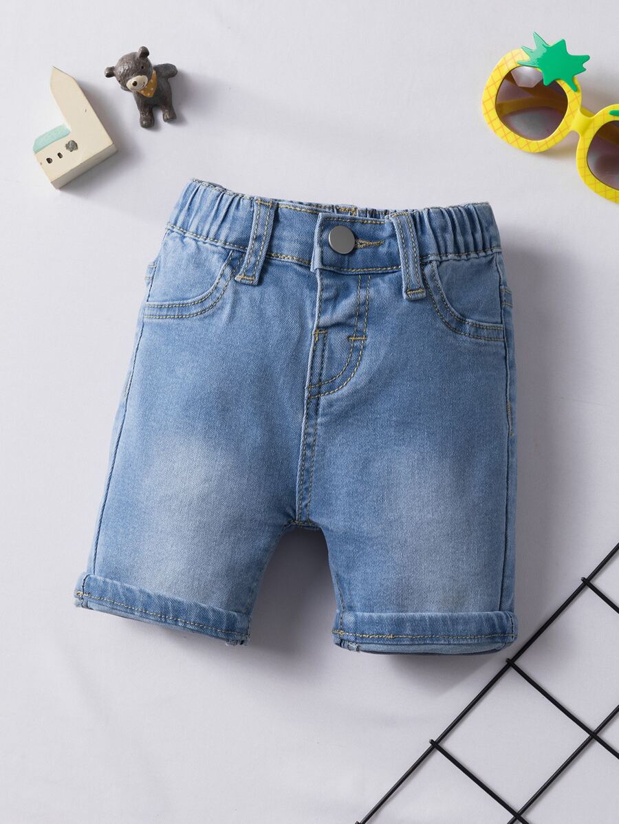 Baby Slant Pocket Denim Shorts