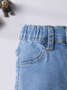 Baby Slant Pocket Denim Shorts