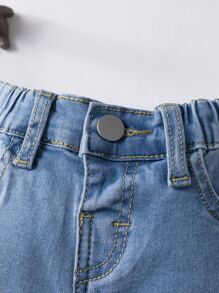 Baby Slant Pocket Denim Shorts