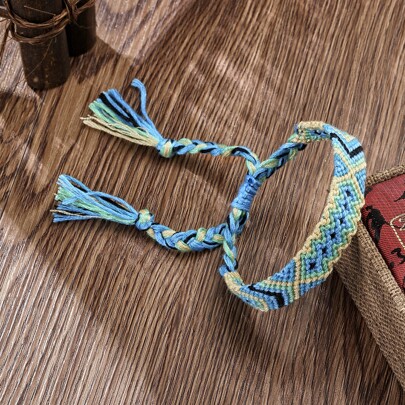 Color Block Braided Bracelet