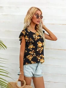 DEARCASE 印花蝴蝶袖T恤 - 彩色 - 查看 5