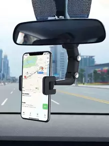Giá đỡ điện thoại trên gương chiếu hậu ô tô - màu đen - Xem 1
