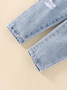 Young Boy Ripped Tapered Jeans - Light Wash - View 3