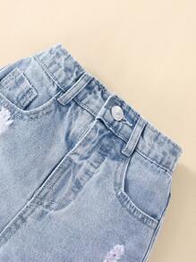 Young Boy Ripped Tapered Jeans - Light Wash - View 5