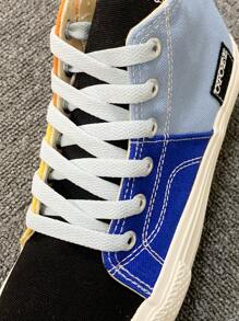 Girls Colorblock Lace-up Front Canvas Shoes
