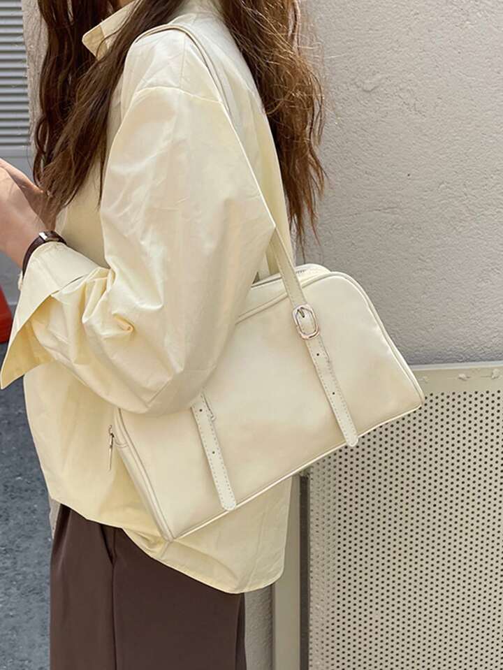 韓国製ショルダーバッグ Y2kギャル式 白色 アイボリー 防水ビジネス  