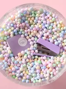 1 盒随机颜色订书机，含 200 个订书钉、20 个回形针，便携式订书机，可爱订书机，适用于桌面摇摆线卡通文具学校用品小型办公室紫色粉色绿色 28 毫米夹子，可容纳 2-10 张纸，返回学校 - 彩色 - 查看 6