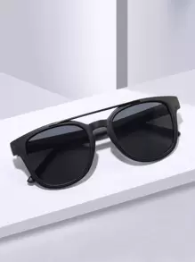 Gafas de moda con doble puente para hombre, para uso en exteriores como fiestas en la playa - Negro - Ver 1