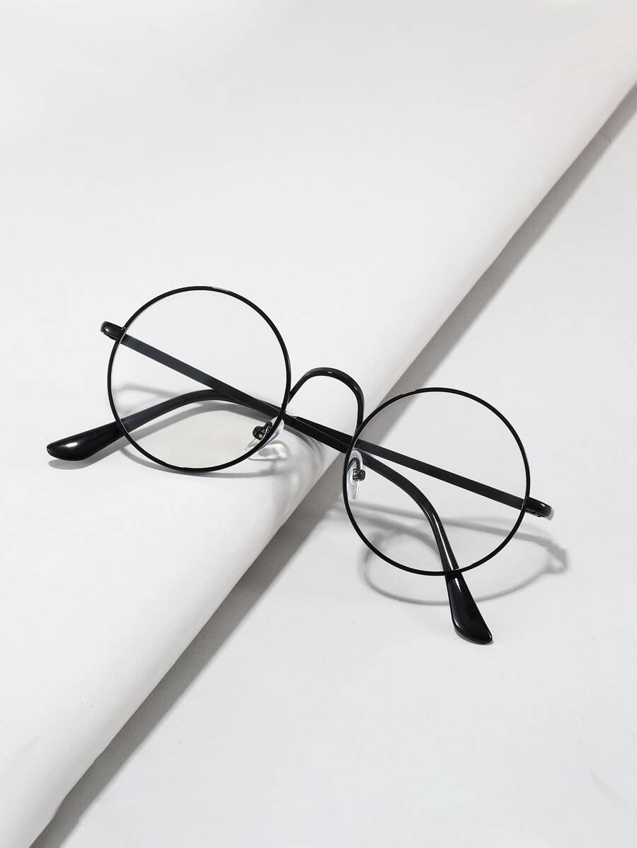 Men's Round Frame Glasses, Fashionable And Versatile For Everyday Wear - Black - View 1