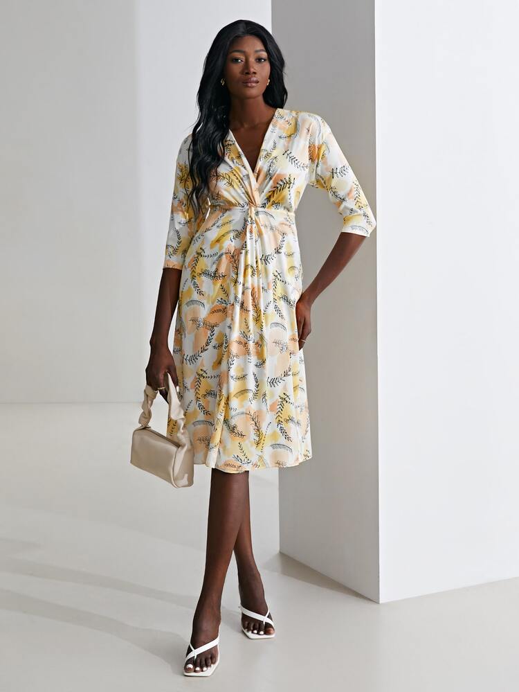 MOTF X Jo Situ Allen SILK PRINTED TWIST DRESS - Multicolor - View 3