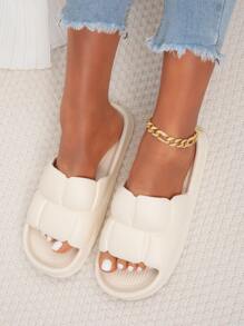 Minimalist Single Band Slides - White - View 1