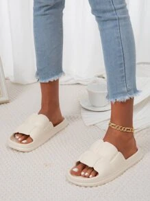 Minimalist Single Band Slides - White - View 6