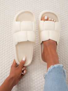 Minimalist Single Band Slides - White - View 7