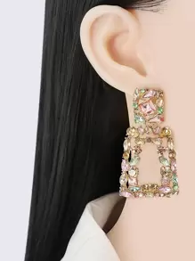 juran 水鑽幾何耳墜 - 彩色 - 查看 6